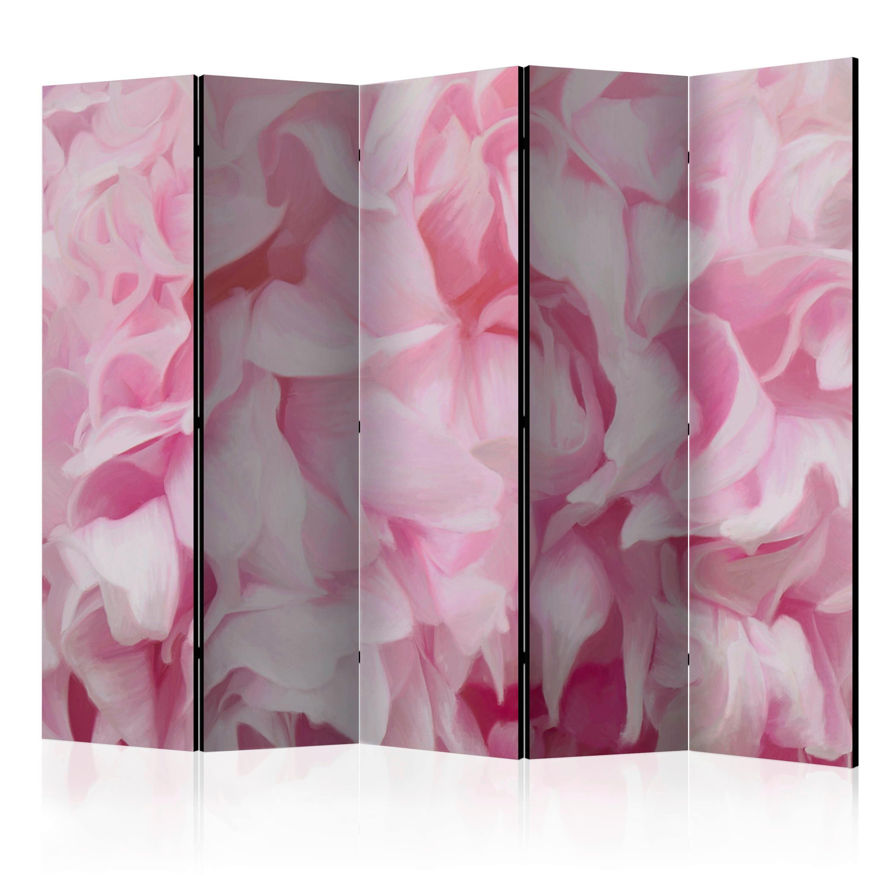 Paravent Azalea II Pink/Hellrosa - Pink/Hellrosa, Basics, Holz/Textil (225/172/3cm) - artgeist