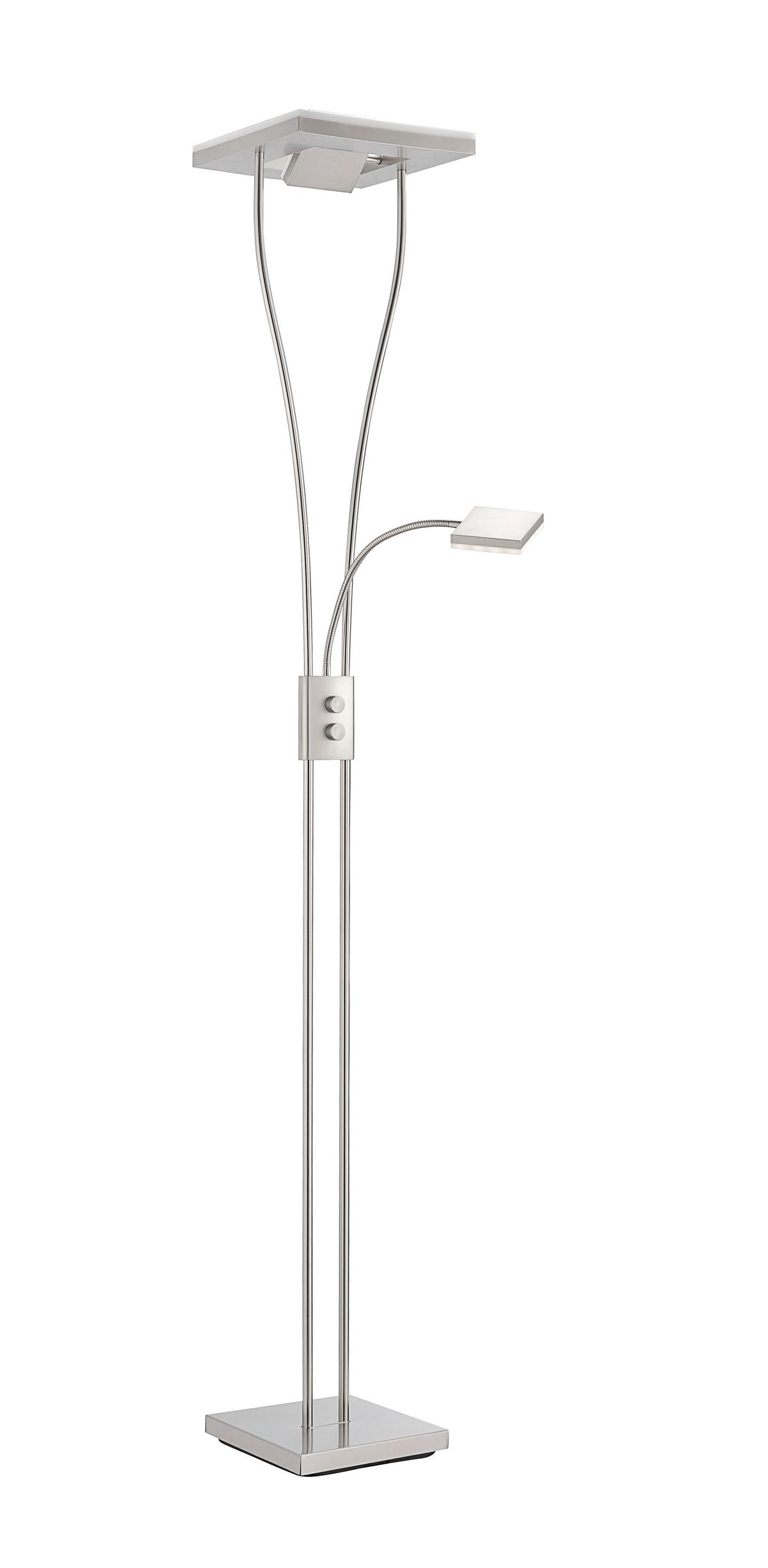 Stehleuchte Helia in Nickelfarben max. 20 Watt - Nickelfarben, Design, Metall (57/57/197,5cm)