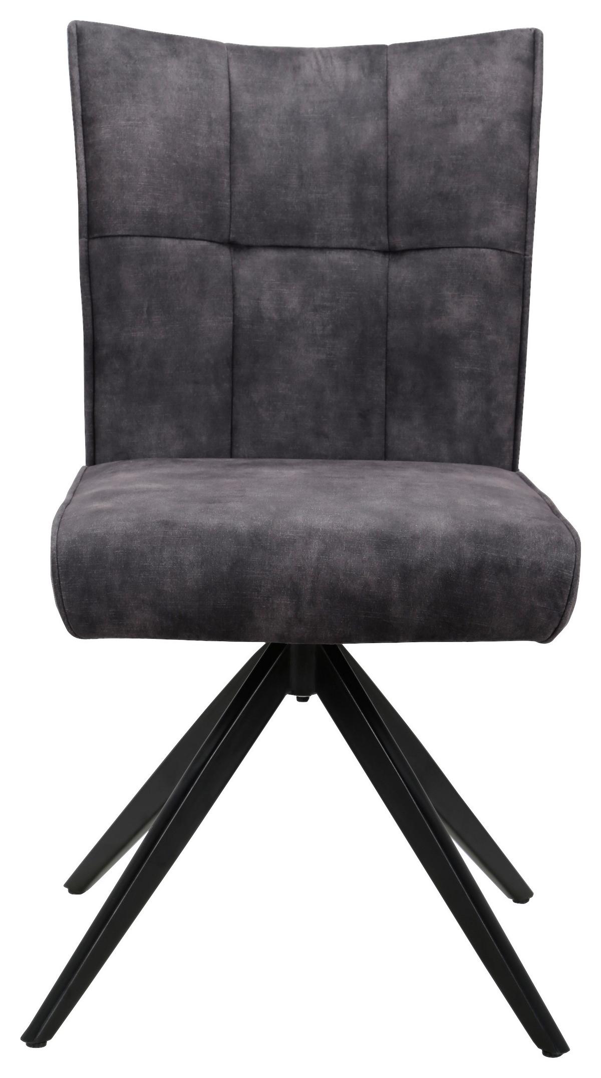 KRZESŁO MARIUS -HOM IN EXKLUSIV- - czarny/ciemnoszary, Design, metal/tkanina (47/92/66cm) - Hom`in