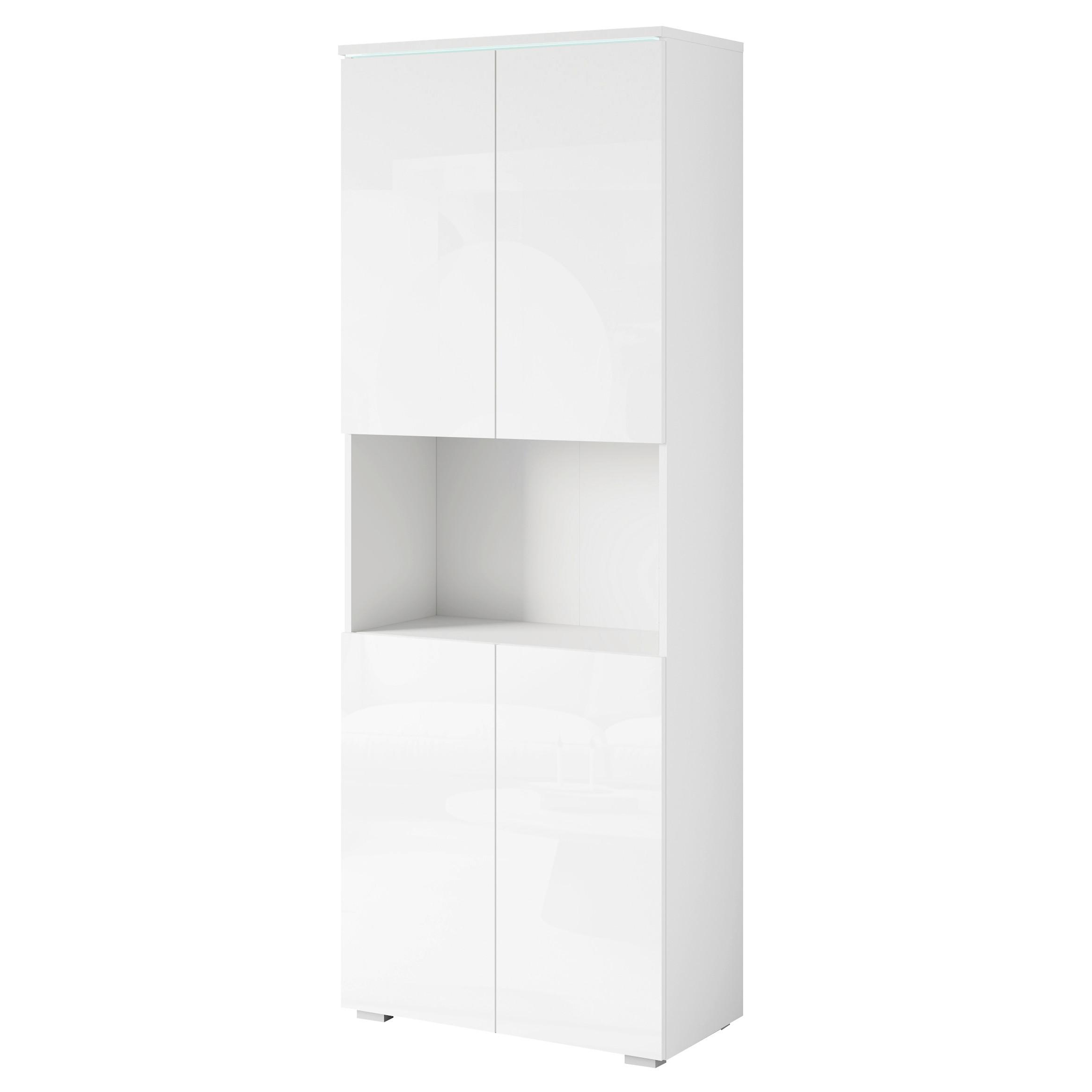 AKtenschrank Vera 70 Weiß Hochglanz - Weiß Hochglanz/Weiß, Design, Holzwerkstoff (68/181,9/33cm) - Livetastic