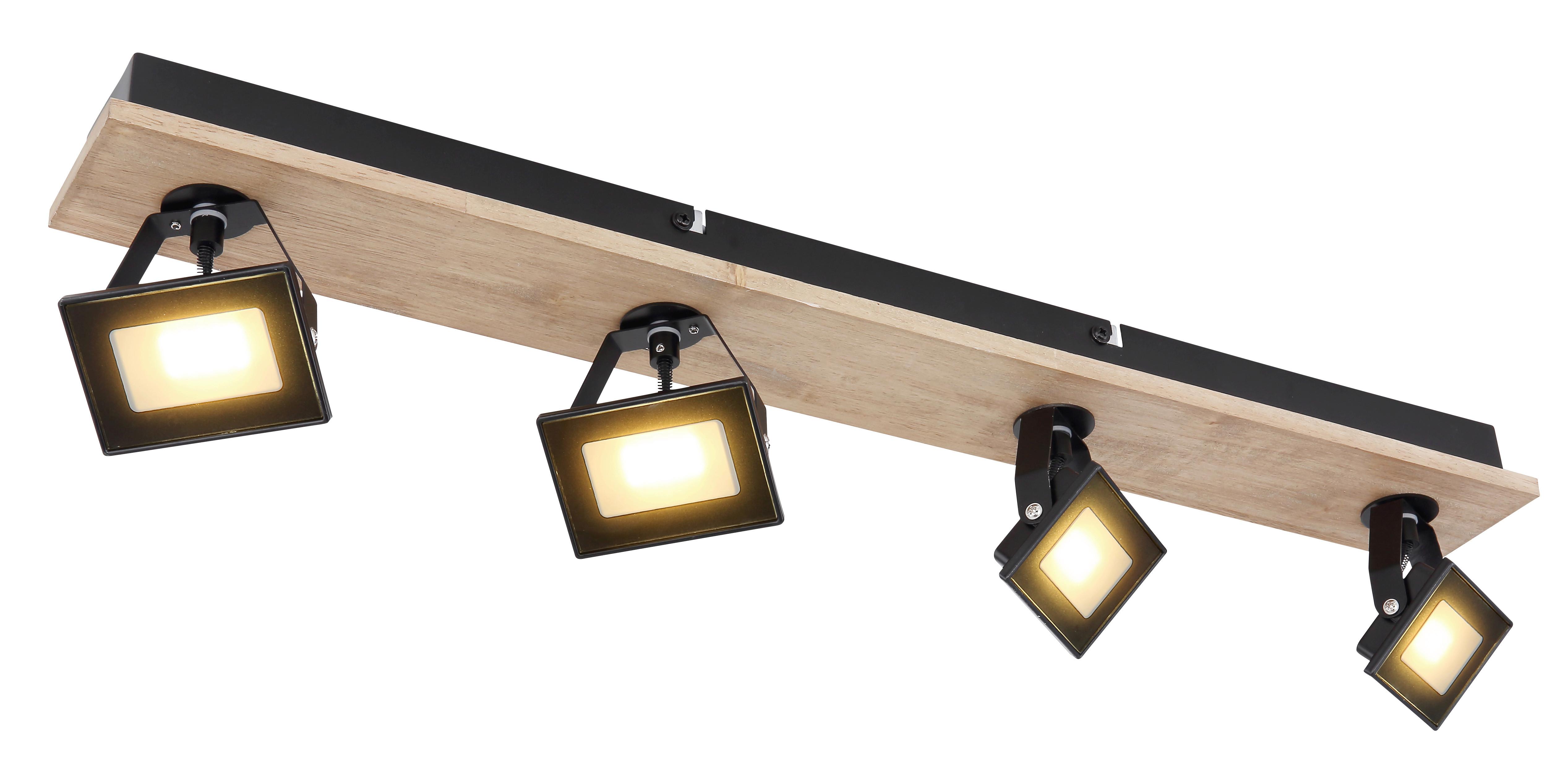 Led-reflektor Fonzi - črna/temno rjava, Natur, kovina/steklo (66cm)