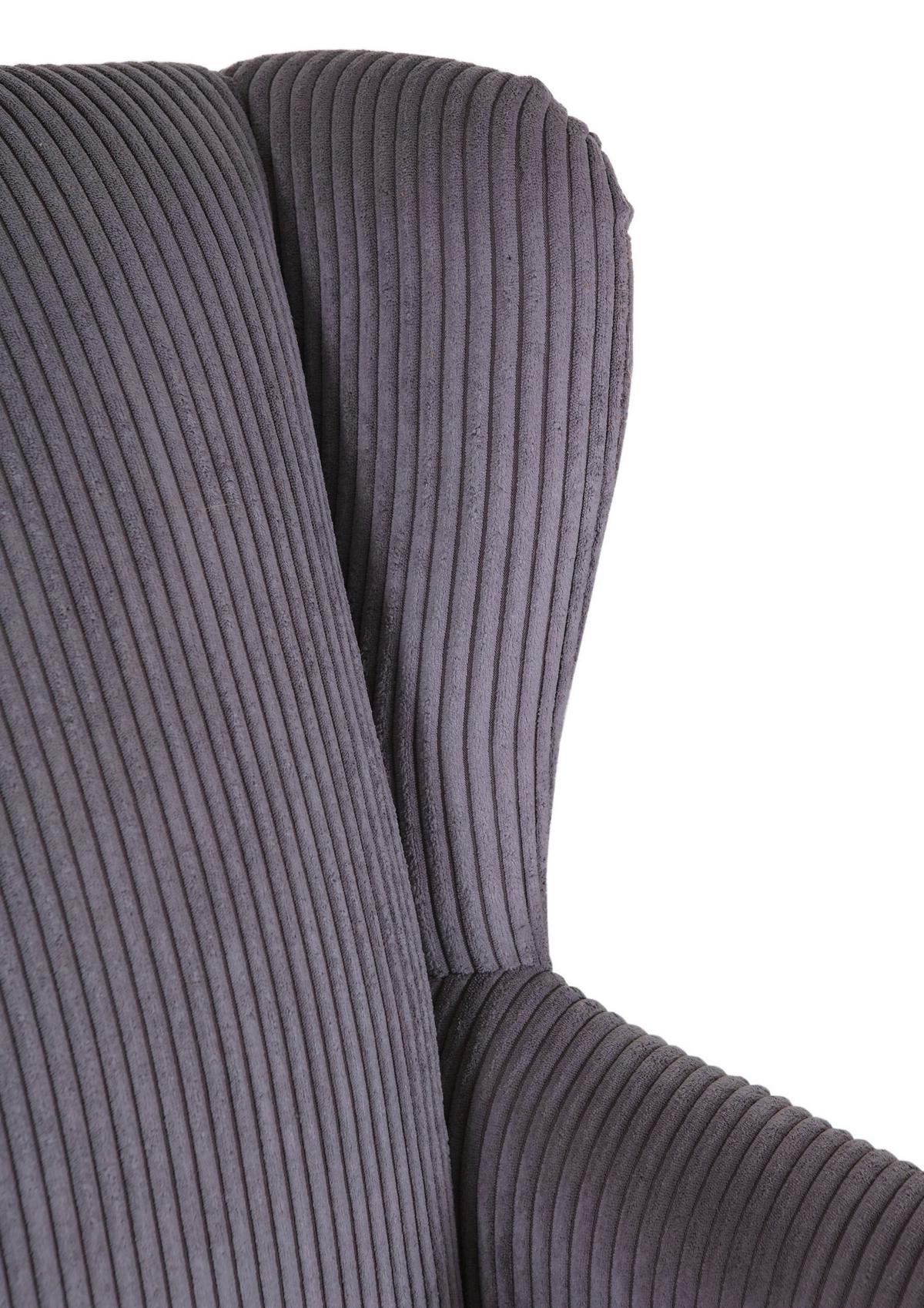 Ohrensessel Viola in Dunkelgrau - Dunkelgrau/Schwarz, Holz/Textil (82/95/85cm) - Mömax