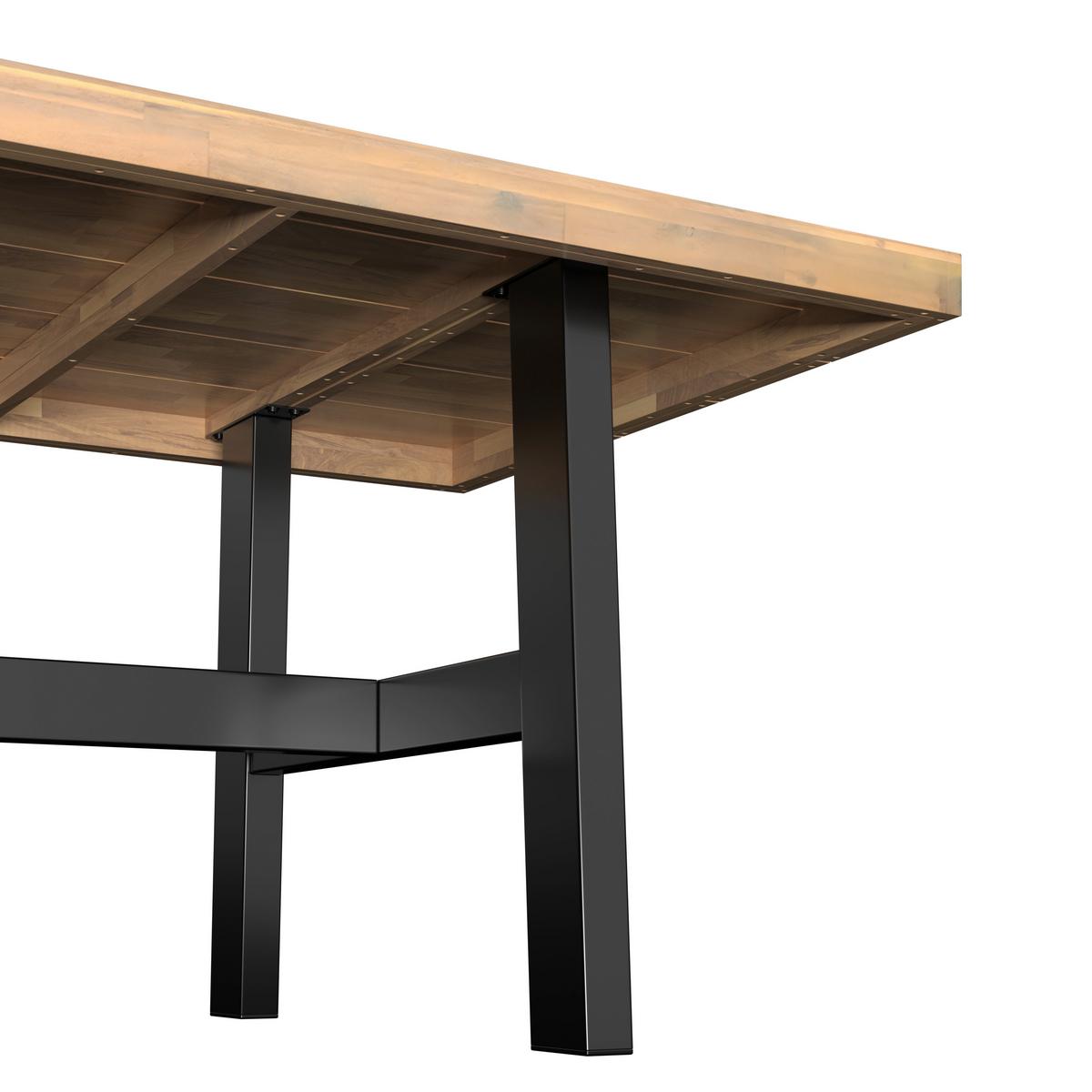 Gartentisch Selma Schwarz/Akaziefarben - Schwarz/Akaziefarben, Modern, Holz/Metall (240/100/75cm) - Mömax