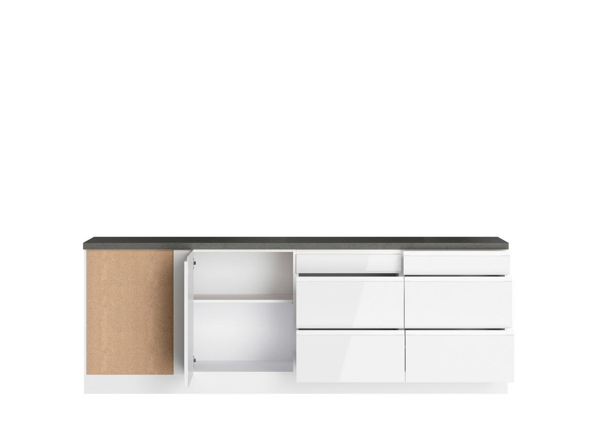 Eckküche Monza ohne Geräte Eckküche Monza ohne Geräte - Weiß Hochglanz/Weiß, LIFESTYLE, Holzwerkstoff (240/240cm) - Held