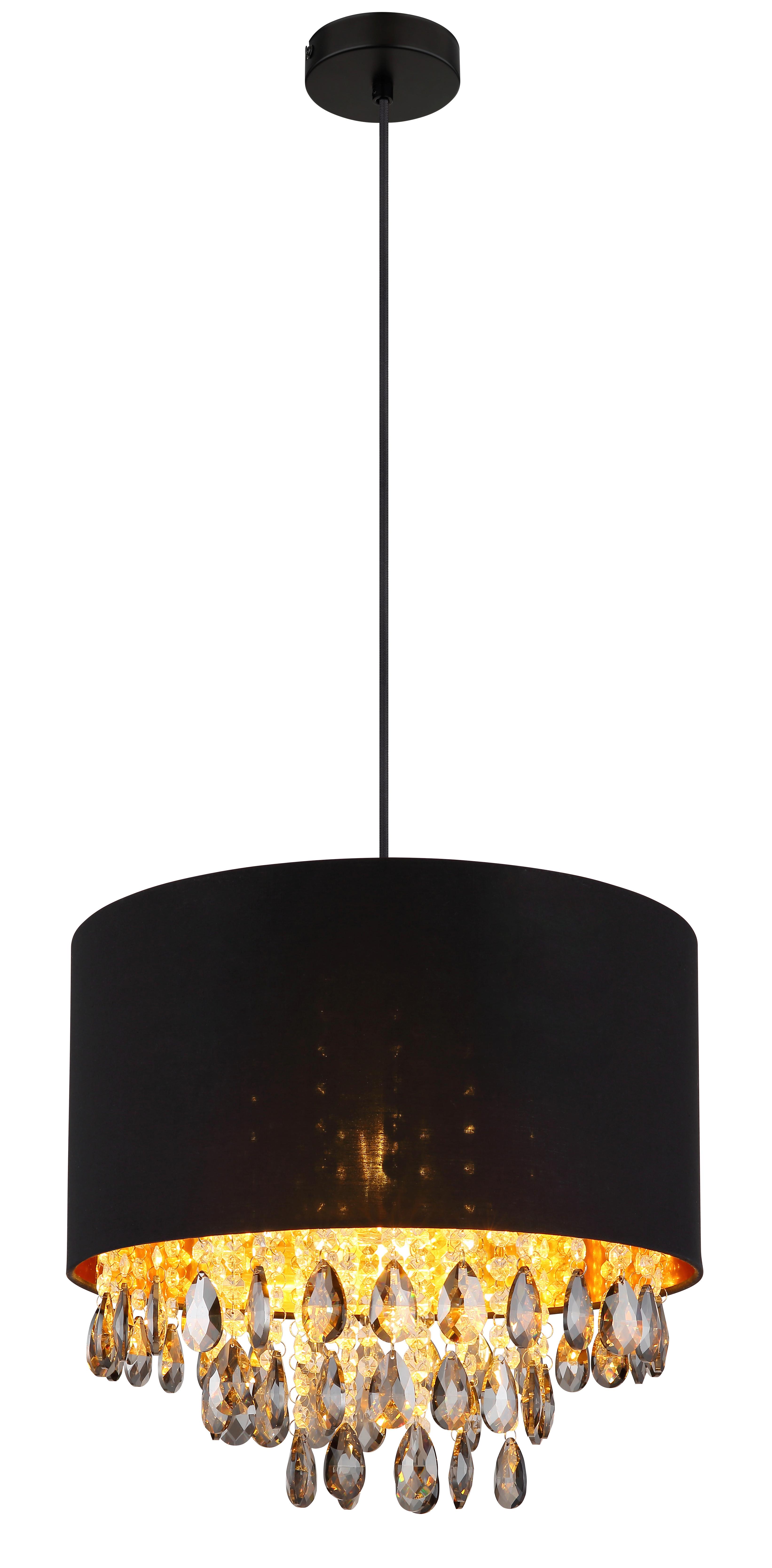 HÄNGELEUCHTE 15776H COLETTA - Klar/Goldfarben, Konventionell, Glas/Kunststoff (40/120cm) - Globo