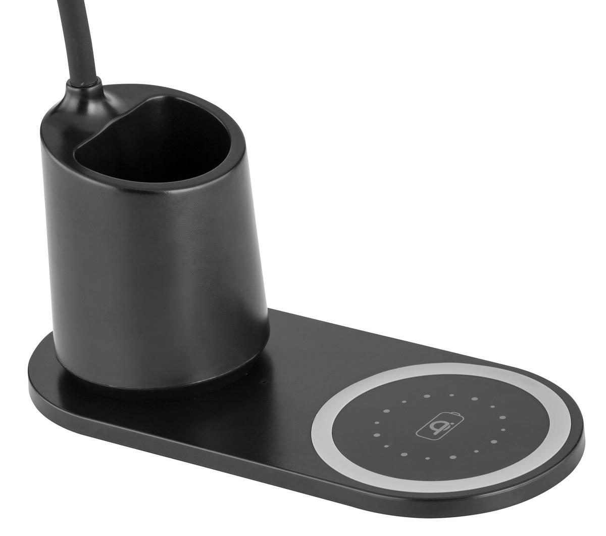 LED-Schreibtischleuchte Melli Opal/Schwarz max. 3 Watt - Opal/Schwarz, Design, Kunststoff (34/8,5/45cm) - Globo