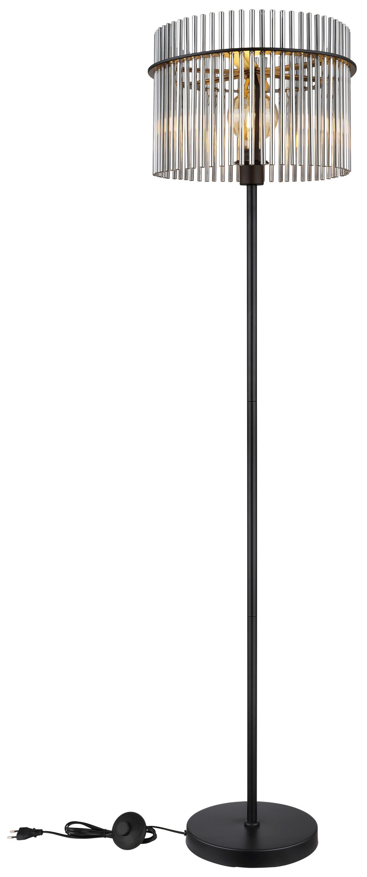 STEHLEUCHTE 15698S - Schwarz, Konventionell, Glas/Metall (38/152cm) - Globo