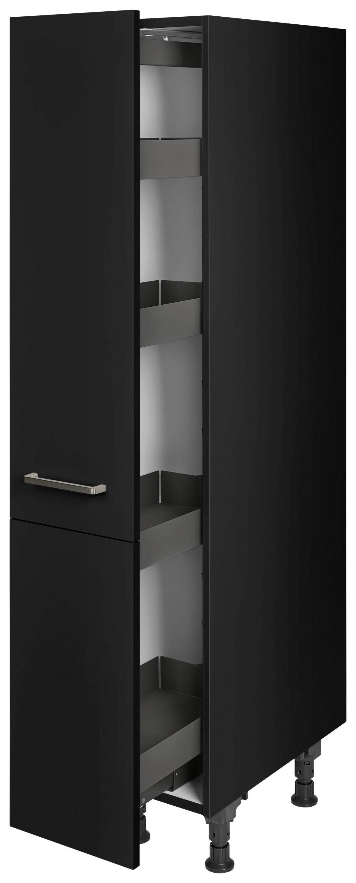 Apothekerschrank Touch Schwarz - Edelstahlfarben/Schwarz, MODERN, Holzwerkstoff/Metall (30/168/58cm) - Nobilia