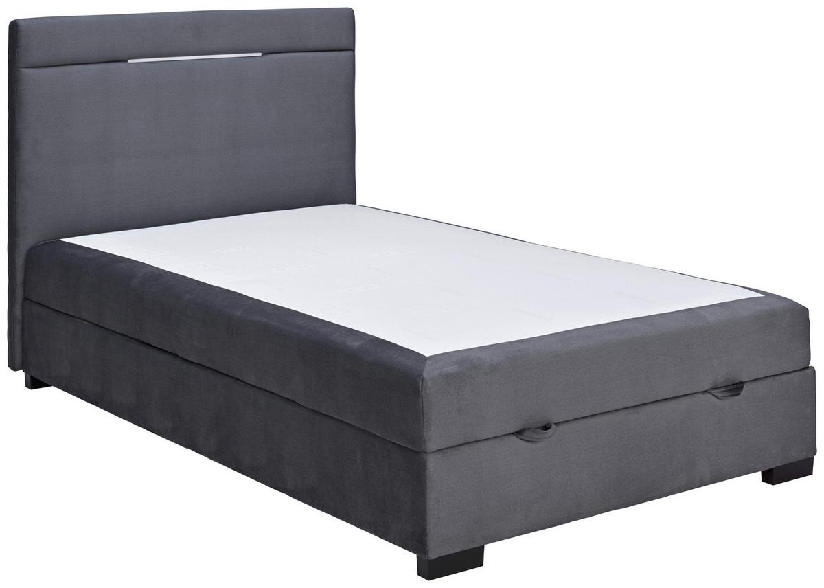 Boxspring Krevet Tommy - boje grafita/tamno siva, Moderno, drvni materijal/tekstil (120/200cm) - Modern Living