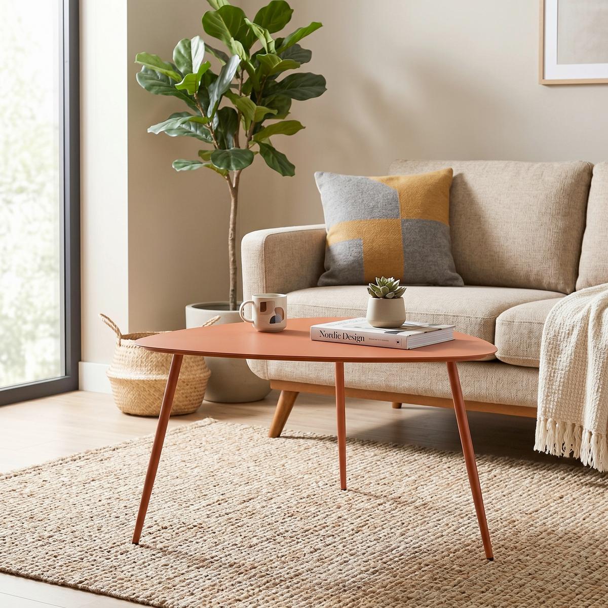 Couchtisch Fine Orange - Orange, MODERN, Metall (57,5/56/45,5cm) - Mömax