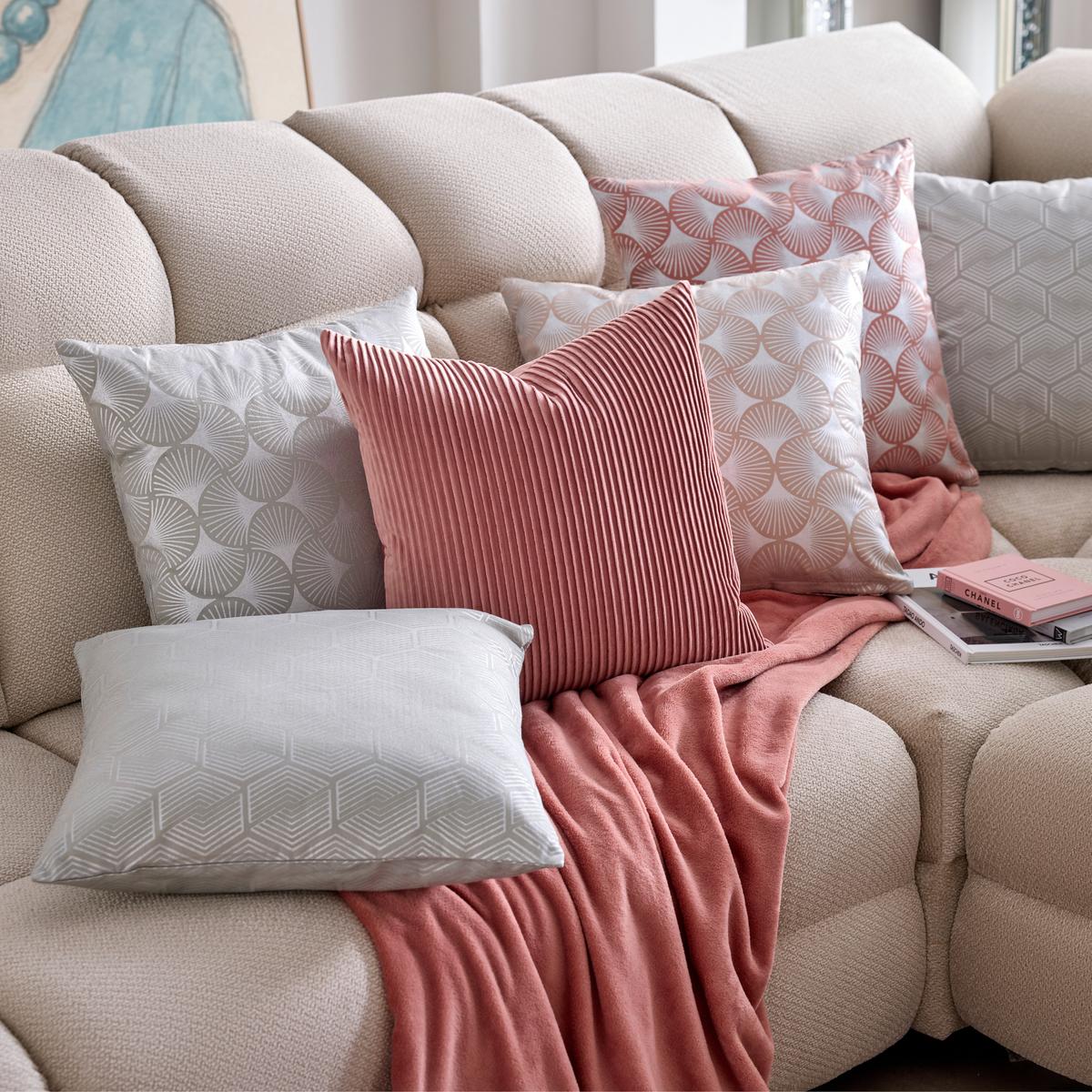 Díszpárna Shiny Gingko 45/45 - bézs/ezüstszínű, Romantik / Landhaus, textil (45/45cm) - Mömax