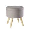 Hocker Max Grau mit Stauraum - Grau, Design, Holz/Textil (32,5/36/32,5cm) - Echtwerk