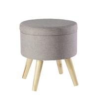 Hocker Max Grau mit Stauraum - Grau, Design, Holz/Textil (32,5/36/32,5cm) - Echtwerk