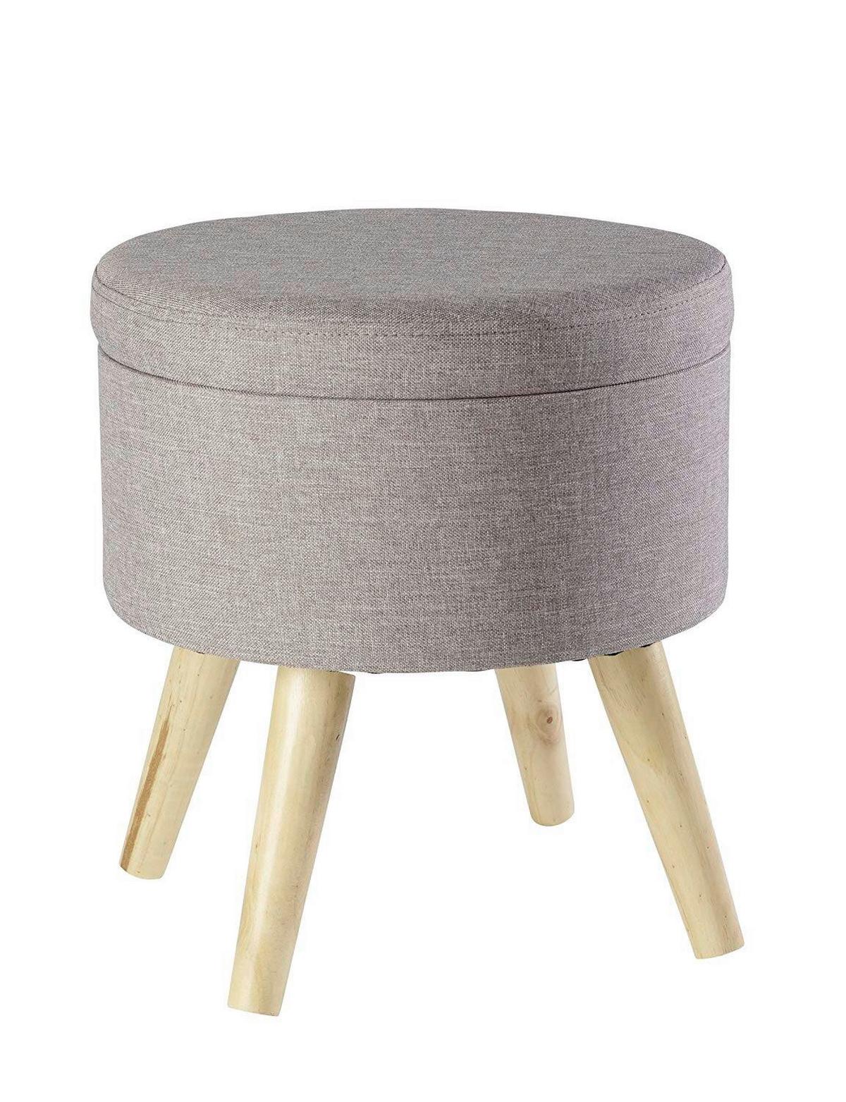 Hocker Max Grau mit Stauraum - Grau, Design, Holz/Textil (32,5/36/32,5cm) - Echtwerk