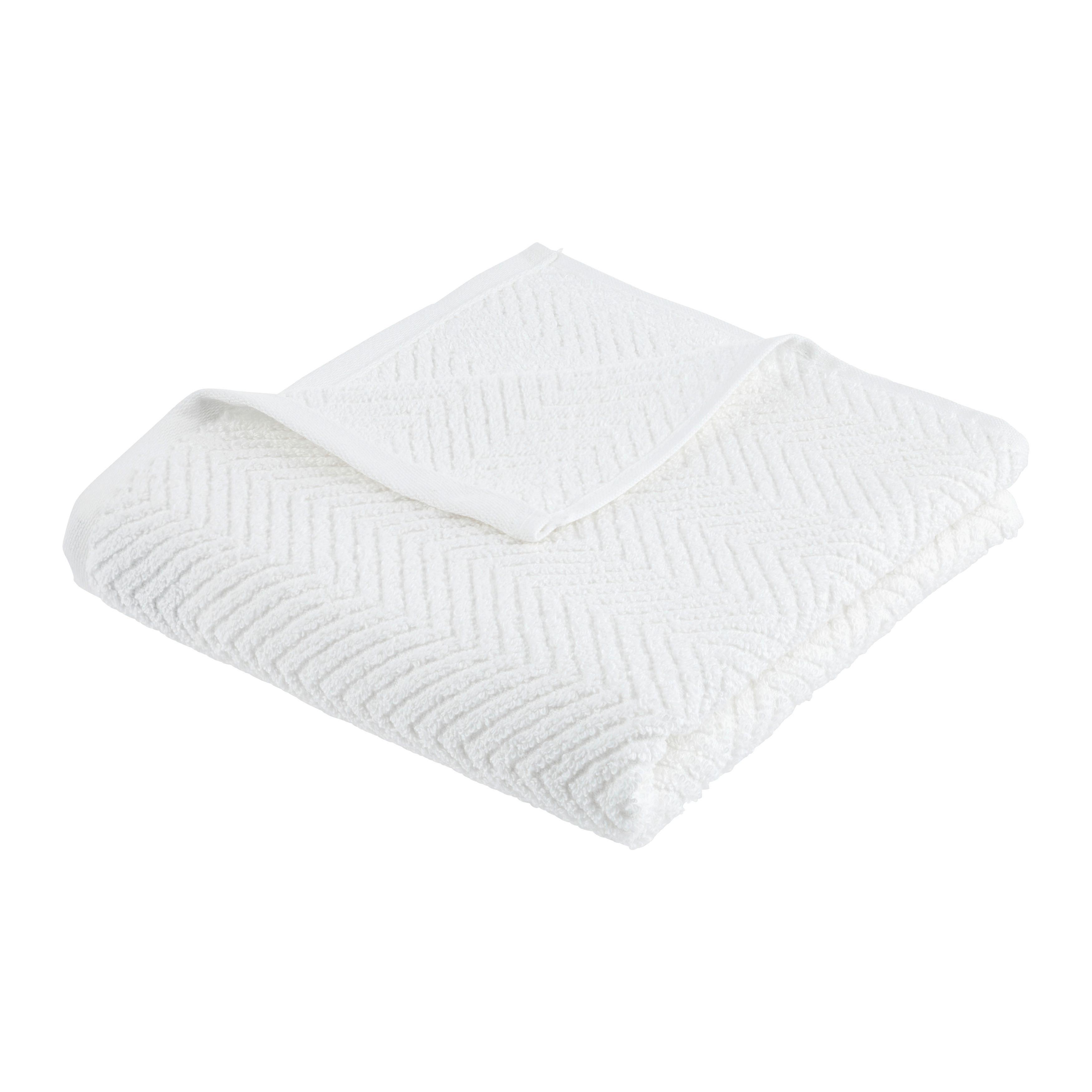 Handtuch Ocean Weiß ca. 50x100cm - Weiß, MODERN, Textil (50/100cm) - Premium Living