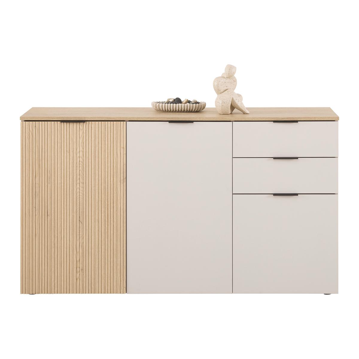 Komoda Cannes - kašmir/boja hrasta, Moderno, pločasti materijal/plastika (150/85/40cm) - Modern Living