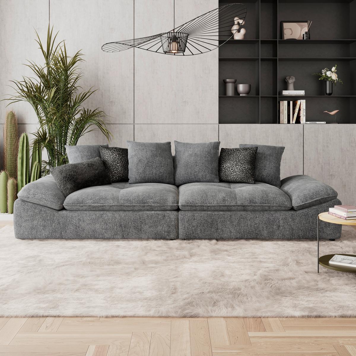 CANAPEA BIGSOFA DIUN - antracit/negru, Trend, textil (310/76-90/124cm) - Luca Bessoni