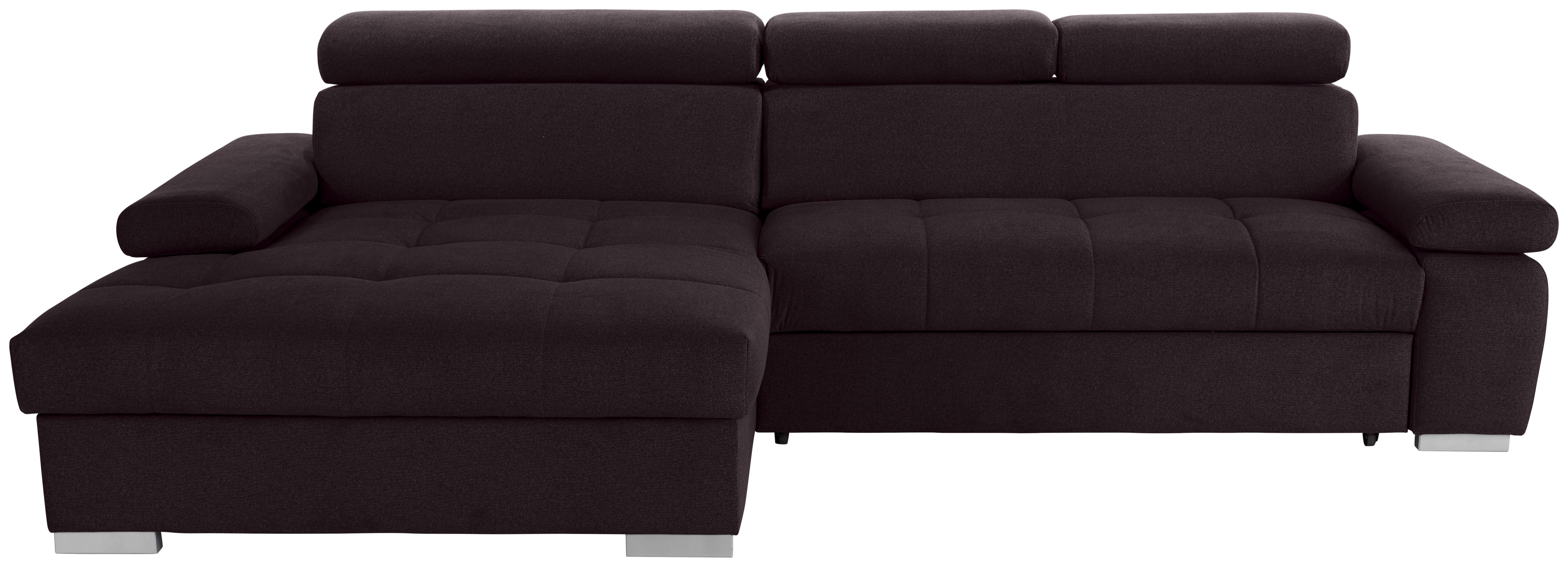 Kutna Garnitura Perry - srebrne boje/patlidžan, Design, tekstil/drvo (183/292cm) - Modern Living