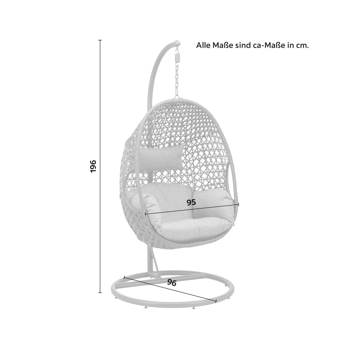 Viseči Stol Marcella, Siva, Jeklo - siva, Moderno, kovina/umetna masa (95/196/96cm) - Bessagi Garden