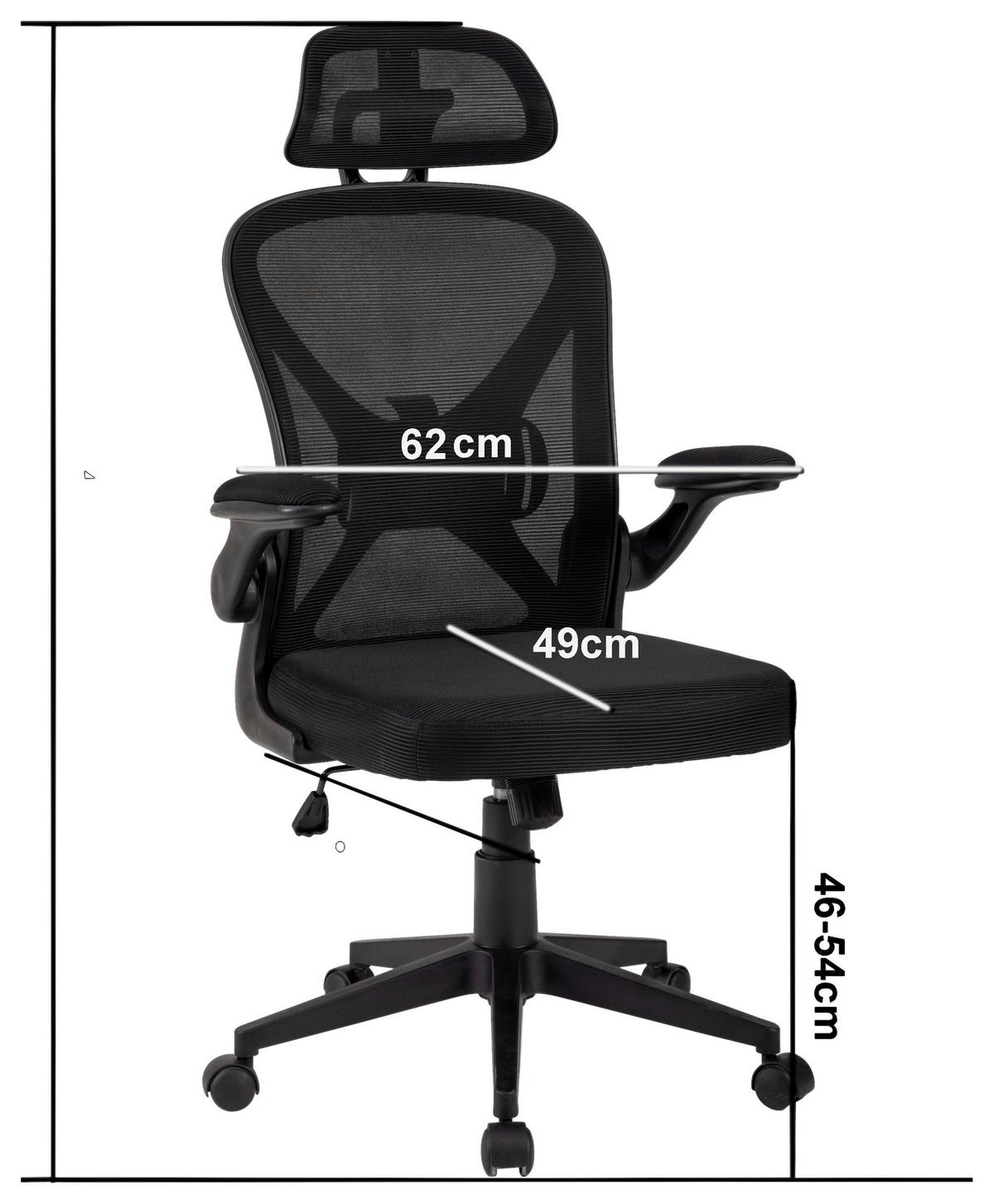 Pisarniški Stol Jimmy, Črna - črna, Trend, umetna masa/tekstil (63/116/65cm)