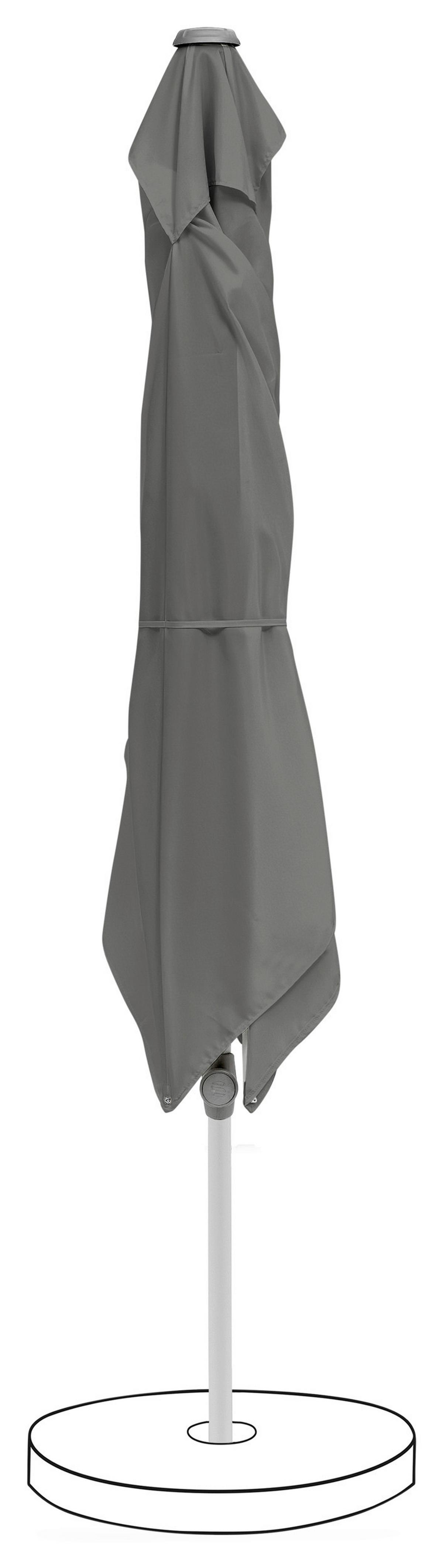 Sonnenschirm Pop up Dunkelgrau ca. 250x200cm - Dunkelgrau/Silberfarben, Basics, Textil/Metall (250/200cm) - Suncomfort by Glatz