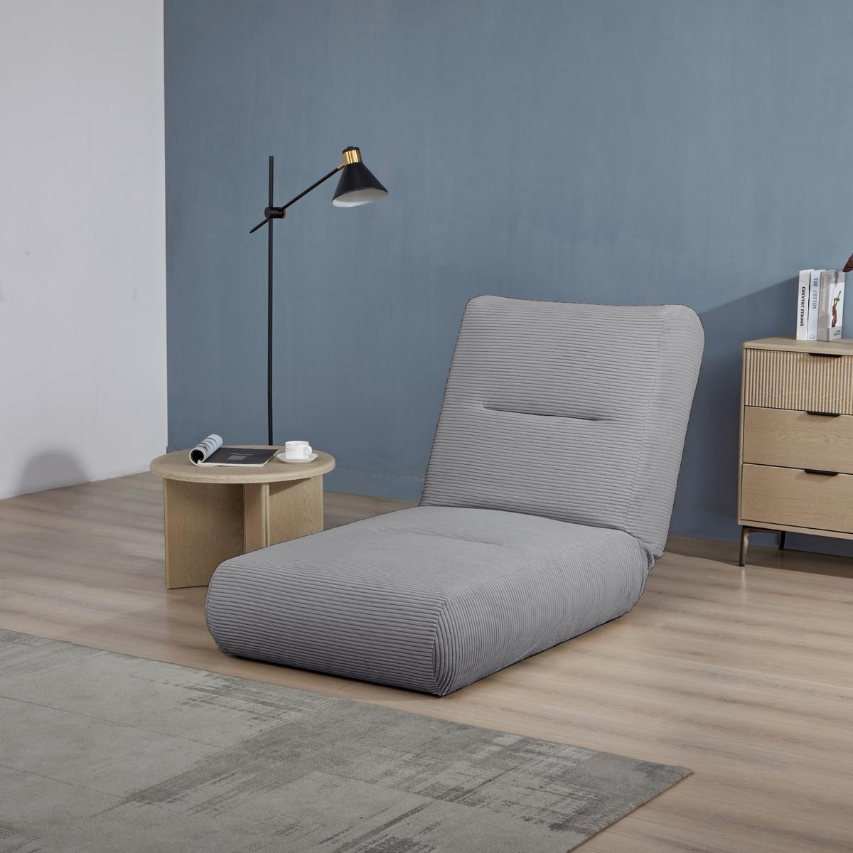 Fotelj Luna, Siva, Funkcija Ležišča - siva, Design, tekstil (81/88/160cm) - Livetastic