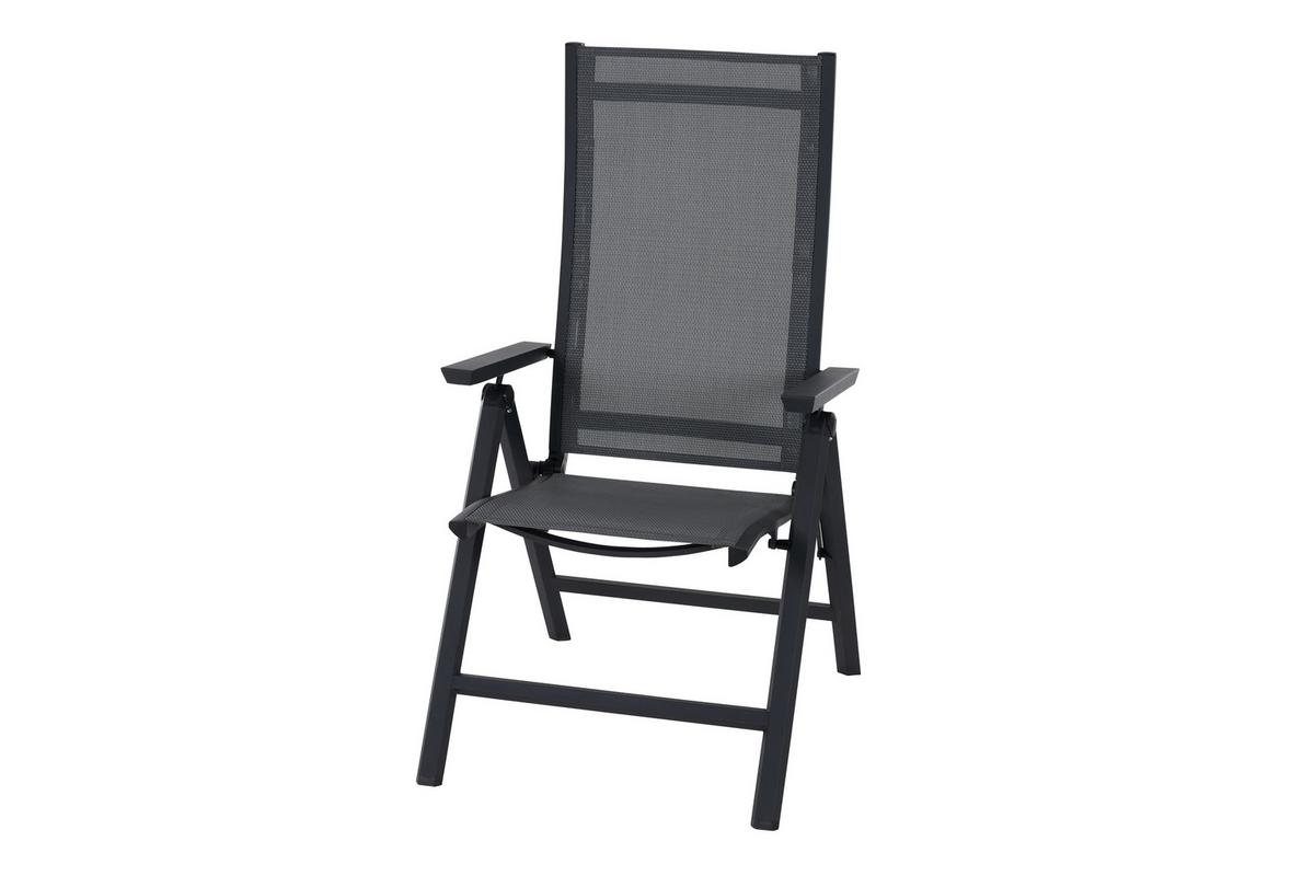 Gartenklappsessel Tauro Anthrazit - Anthrazit, Basics, Kunststoff/Metall (60/110/66cm) - Siena Garden