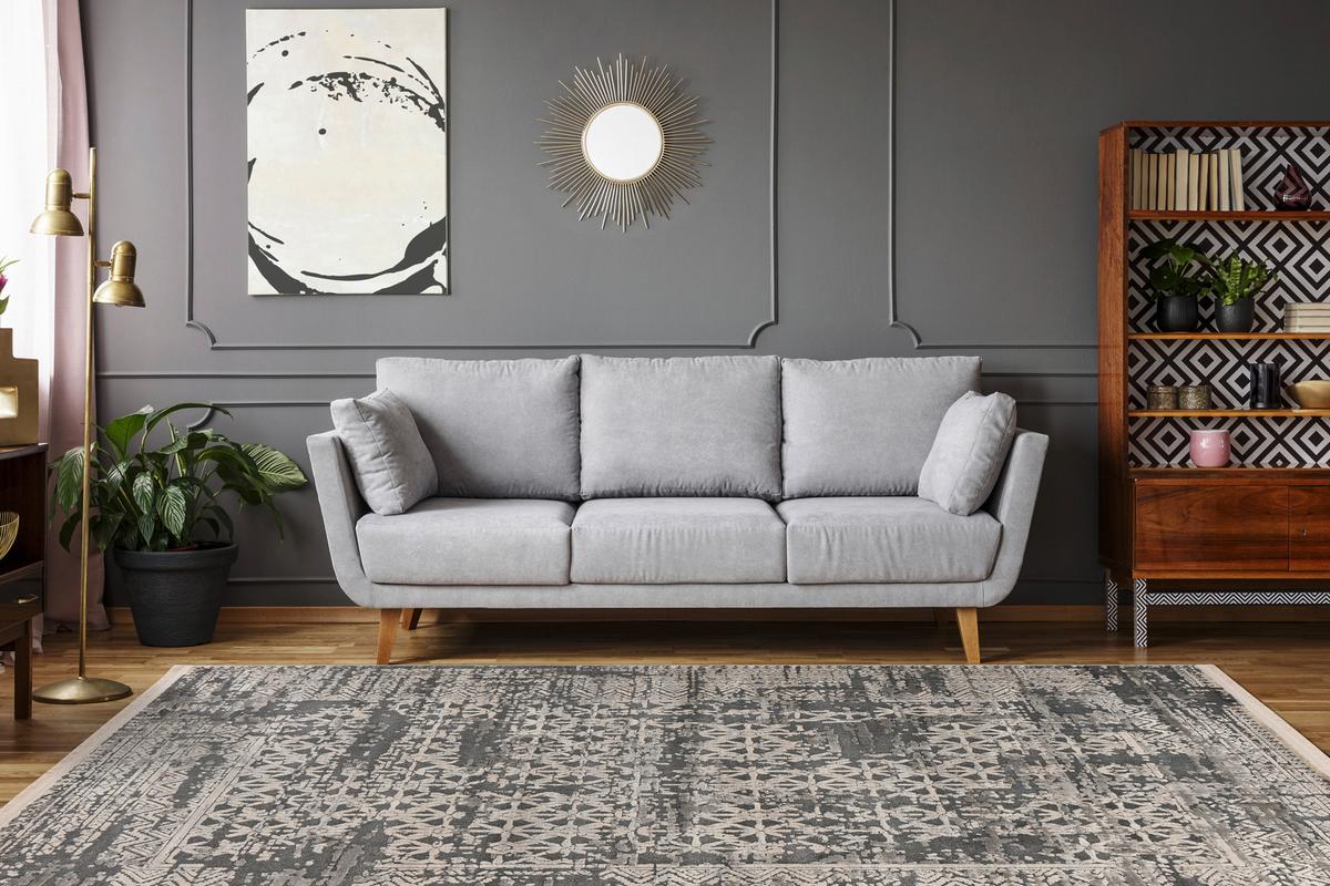 Vintage-teppich Adeon 300 - Grau, Konventionell, Textil (120/170cm) - Kayoom