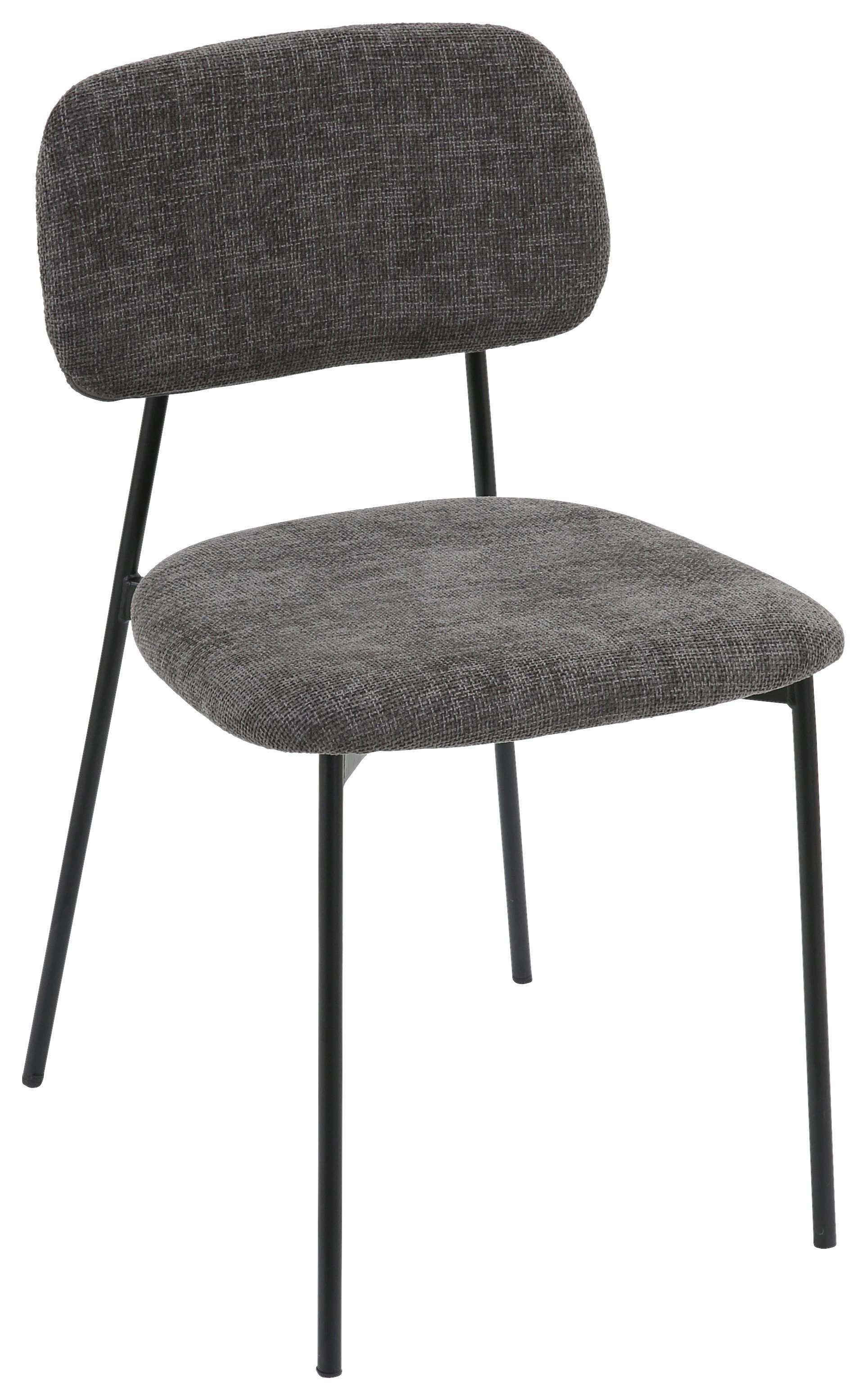 Stuhl Lara Grau - Schwarz/Grau, MODERN, Textil/Metall (44/78,5/49cm) - Mömax