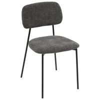 Stuhl Lara Grau - Schwarz/Grau, MODERN, Textil/Metall (44/78,5/49cm) - Mömax
