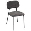 STOL LARA - grå/svart, Modern, metall/textil (44/78,5/49cm) - Mömax