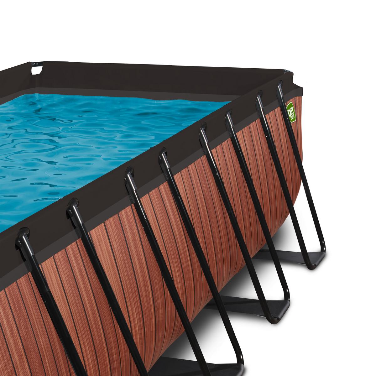 Bazen Exit Wood Pool, Črpalka S Peščenim Filtrom, 400x200cm - rjava, Konvencionalno, umetna masa (400/200/100cm) - EXIT Toys