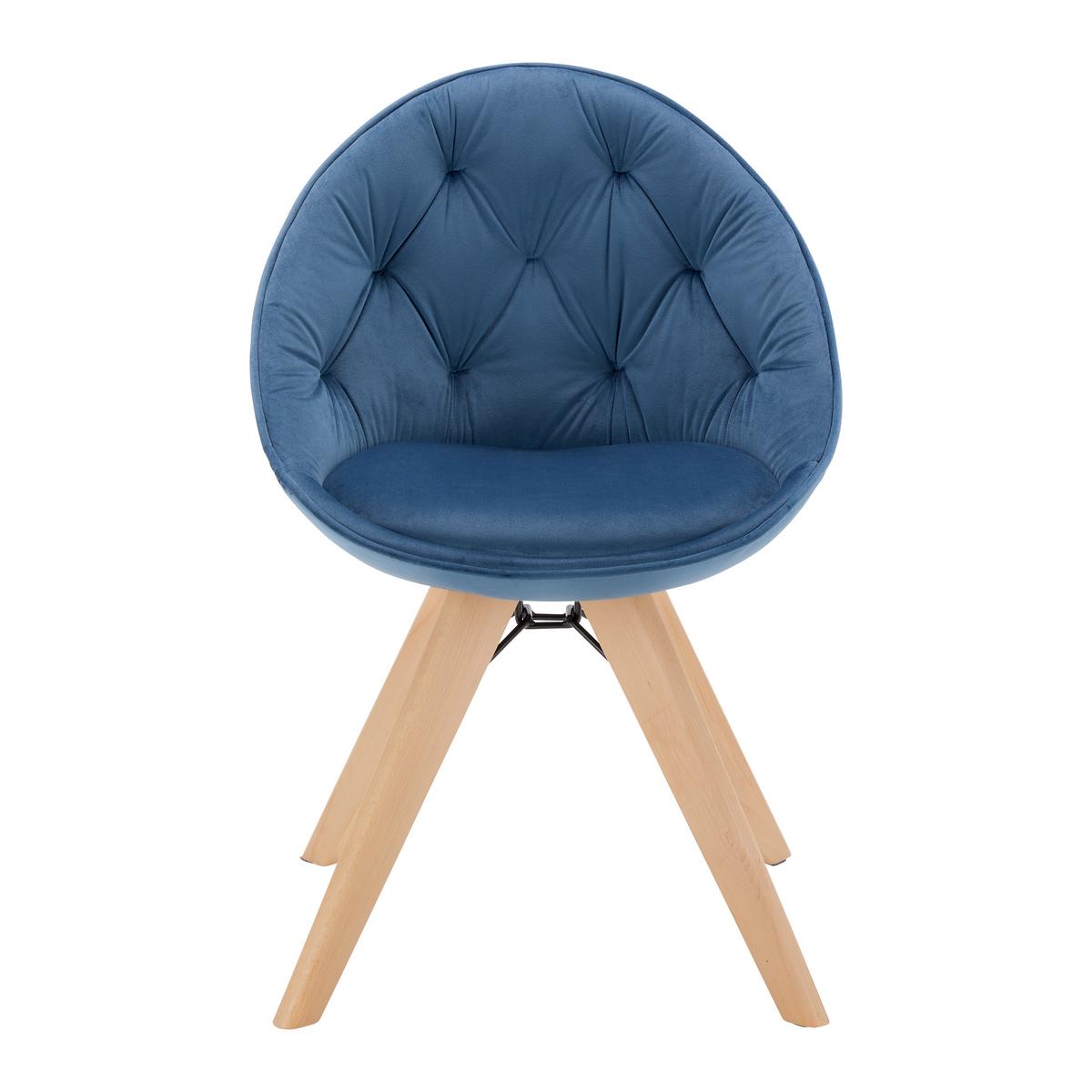 KRZESŁO DARIA - kolor bukowy/niebieski, Modern, metal/drewno (57/80,5/59cm) - Bessagi Home