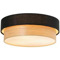 LAMPA SUFITOWA IRINA - kolor dębowy/czarny, Design, tworzywo sztuczne/metal (37/14cm) - Novel