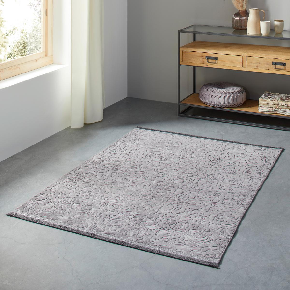 Webteppich Daphne 1 in Anthrazit ca. 80x140cm - Anthrazit, MODERN, Textil (80/140cm) - Modern Living