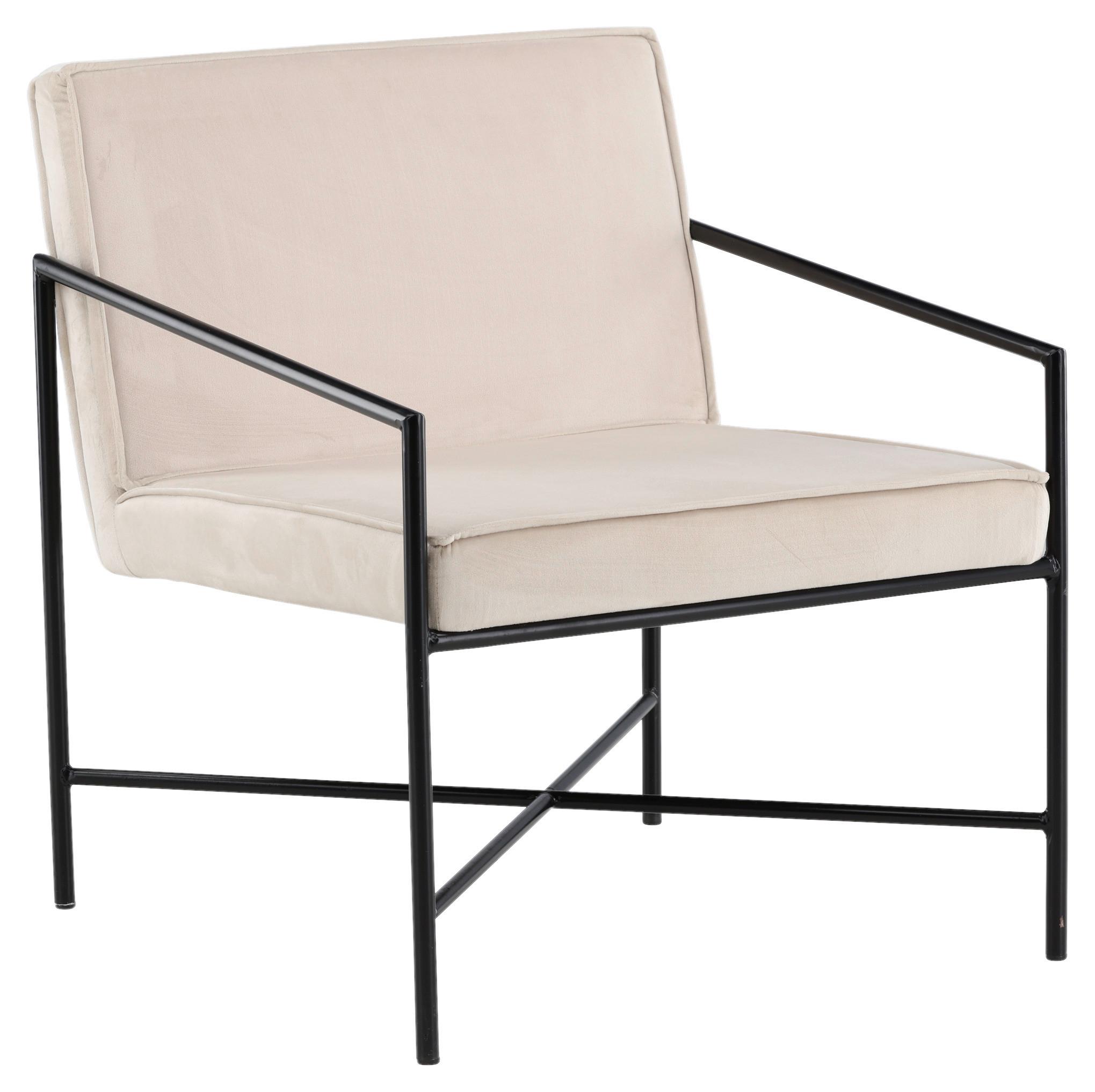 SESSEL RAKEL - Beige/Schwarz, Design, Textil/Metall (66/78/65cm) - Livetastic