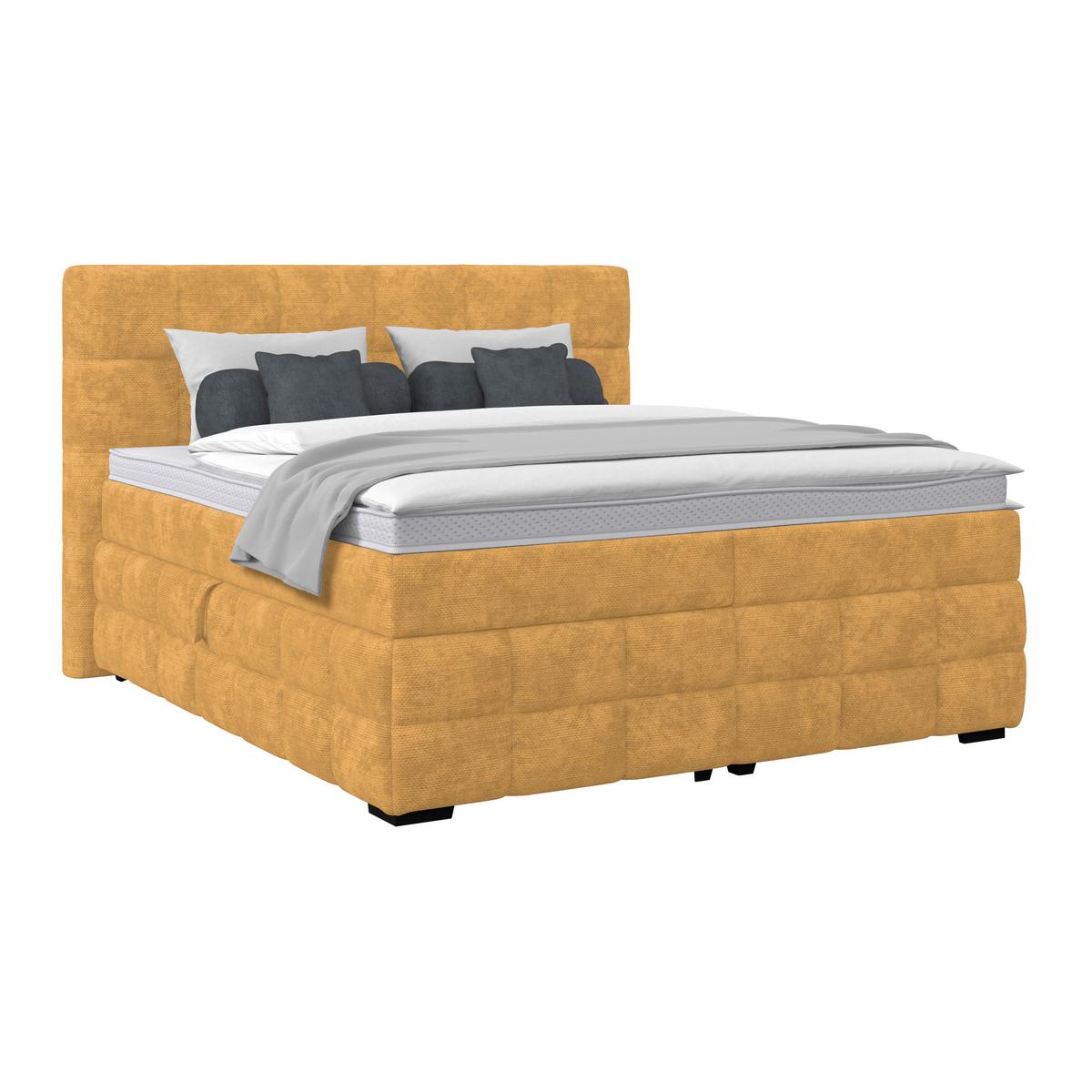 PAT BOX VEGA - auriu/verde, Trend, lemn/textil (160/200cm) - Modern Living