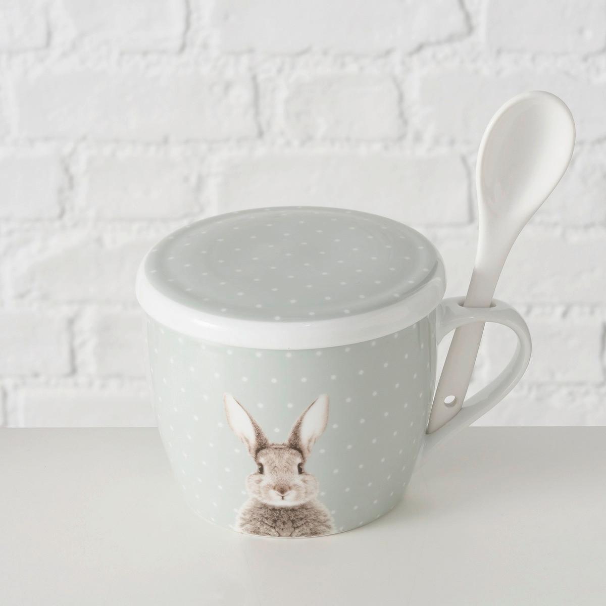 Óriásbögre Tetővel Fluffy - mentazöld/fehér, Basics, kerámia (13/17/18cm) - Modern Living