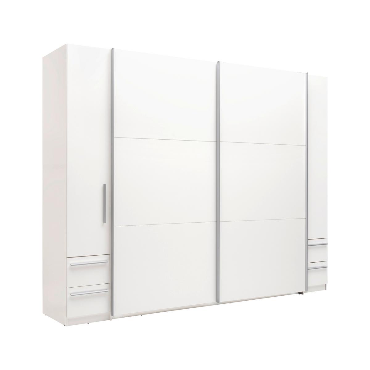 Schwebetürenschrank Bordo in Weiss - Weiss/Silberfarben, Konventionell, Holzwerkstoff/Kunststoff (270/210/58cm) - Mömax