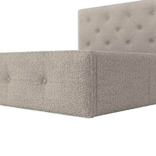 STOPPAD SÄNG JULIE - beige/svart, Modern, metall/trämaterial (180/200cm) - Bessagi Home