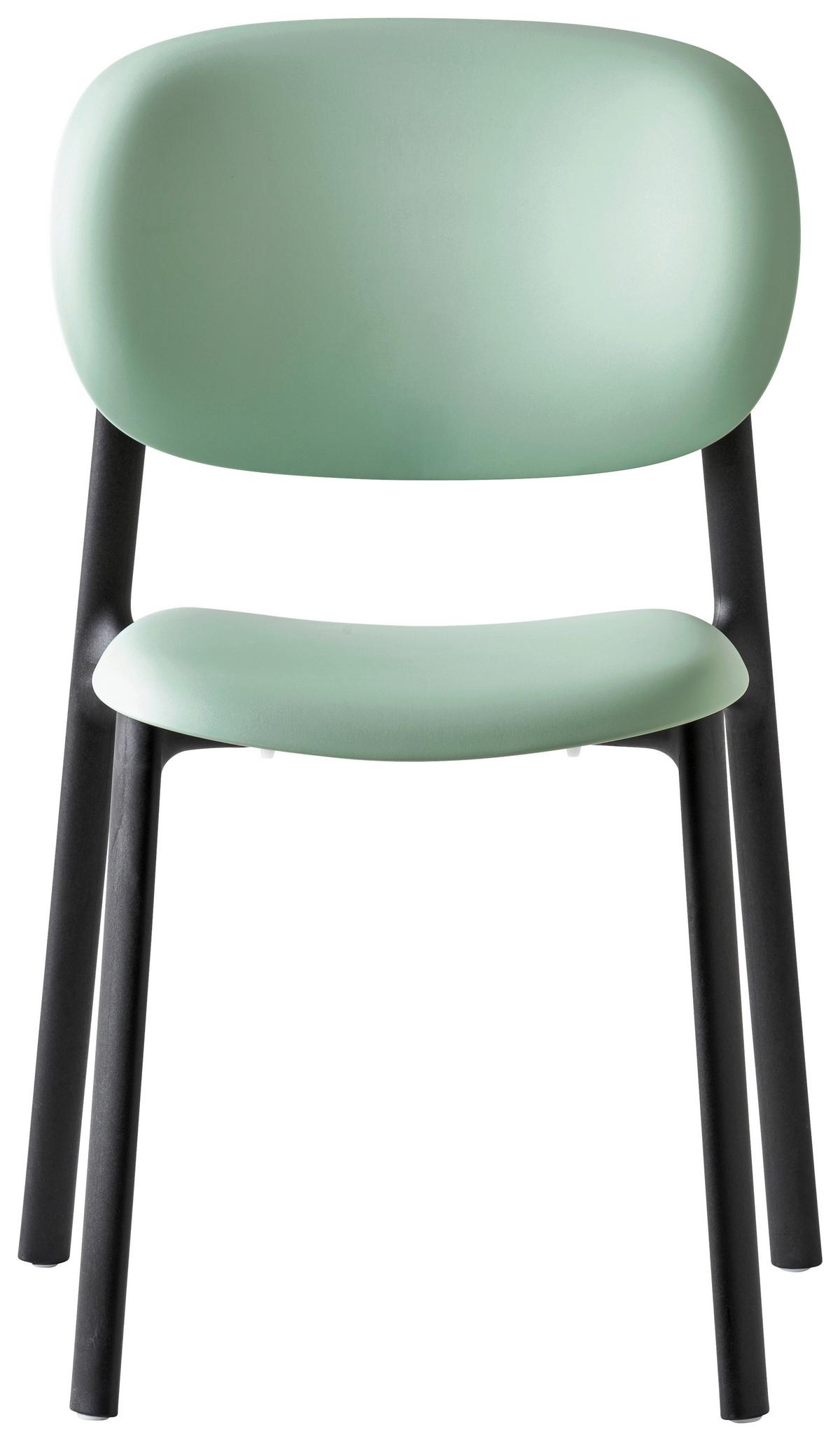 KRZESŁO ZERO - czarny/pastelowa zieleń, Design, tworzywo sztuczne (53/82/53cm) - Connubia 