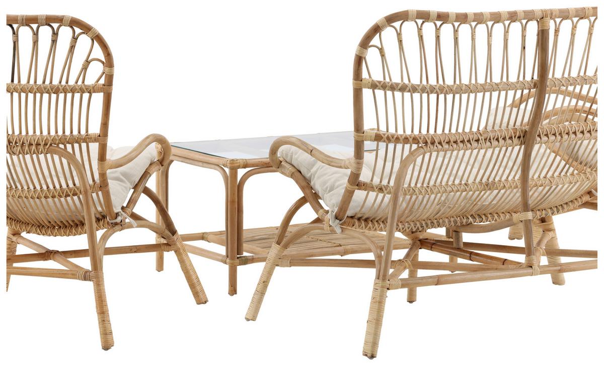 Loungegarnitur Ella Rattan Braun - Braun, KONVENTIONELL, Holz - Gardenson