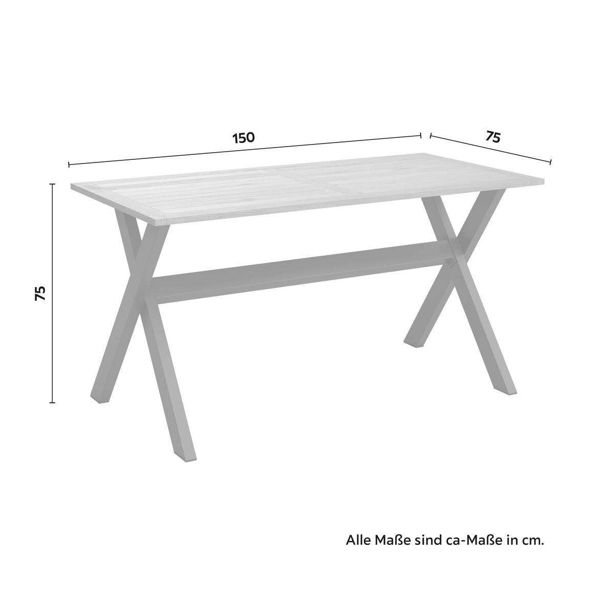 Garnitură grădină Melina - gri deschis/gri închis, Modern, lemn/metal (272/79/84cm) - Bessagi Garden