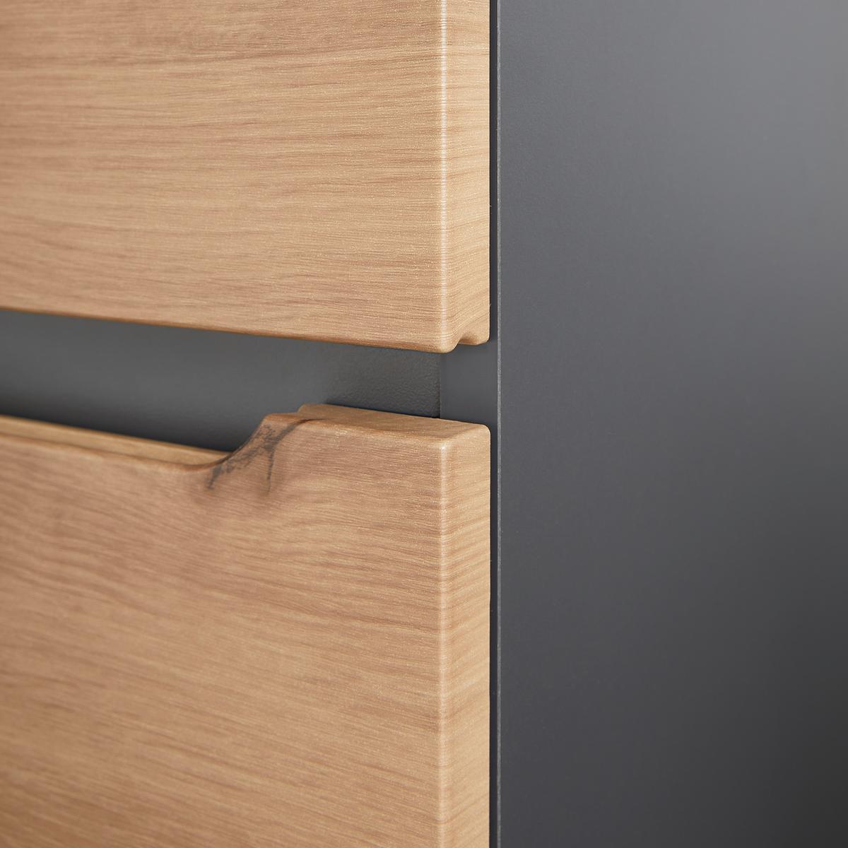 Hochschrank Memphis Artisan Eiche/Grau - Schwarz/Eiche Artisan, Modern, Holzwerkstoff/Kunststoff (40/195/31cm) - Mömax