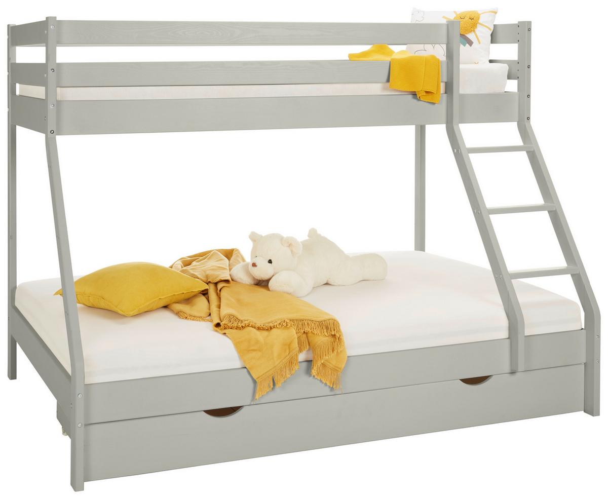 Etagenbett Denis Grau ca. 90x200 / 140x200cm - Grau, Modern, Holz (205/157/152cm) - Zandiara