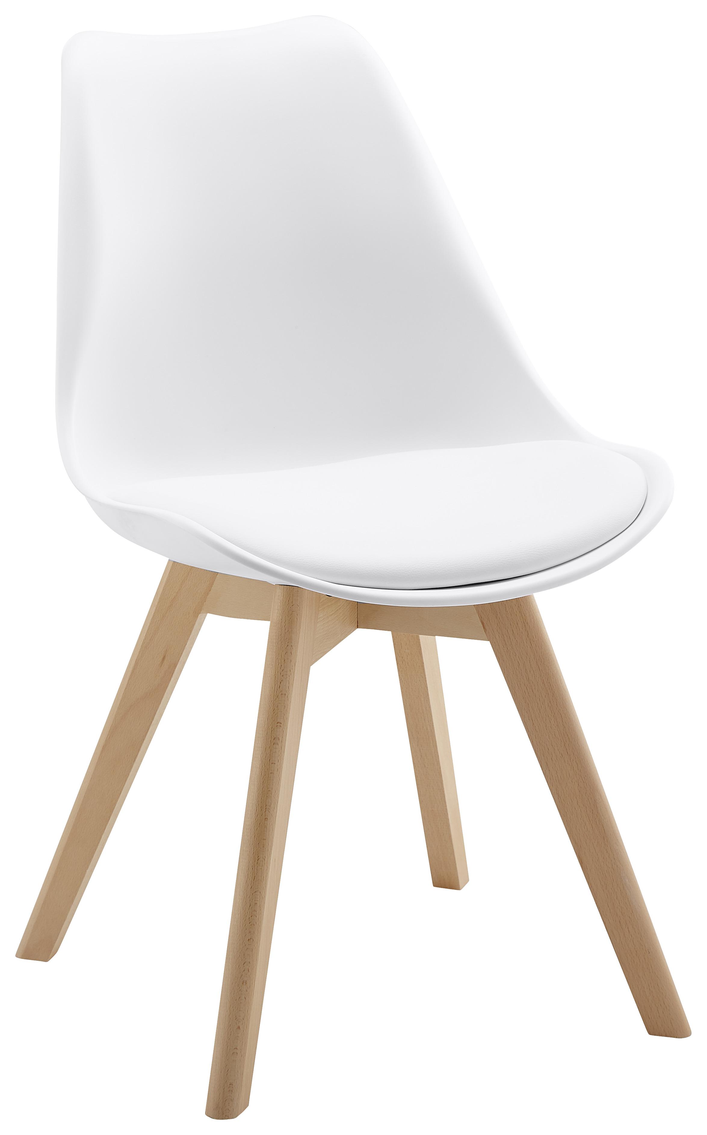 Stuhl "Judy", weiß - Buchefarben/Weiß, MODERN, Holz/Kunststoff (49/81/58cm) - Bessagi Home