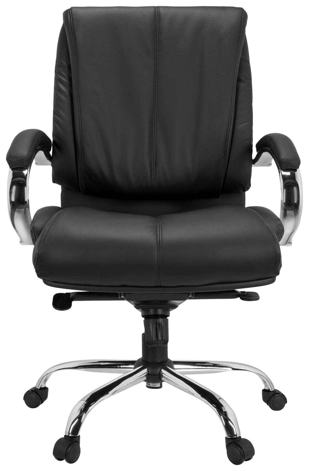 Pisarniški Stol Xxl H 100 Pu, Črna - srebrne barve/črna, Basics, kovina/umetna masa (66/113/70cm) - MID.YOU