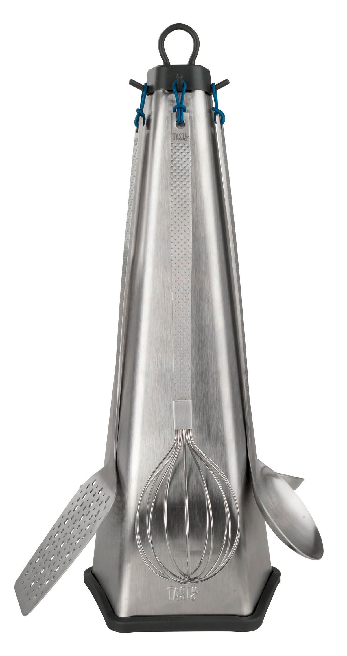 ZESTAW PRZYBORÓW KUCHENNYCH 678951 - kolor srebrny/niebieski, Basics, metal (40/18/14cm) - Fackelmann