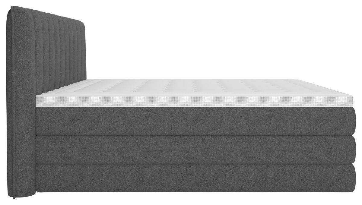 Boxspringbett Lina Anthrazit ca. 180x200cm - Anthrazit, KONVENTIONELL, Holz/Holzwerkstoff (180/200cm) - Premium Living