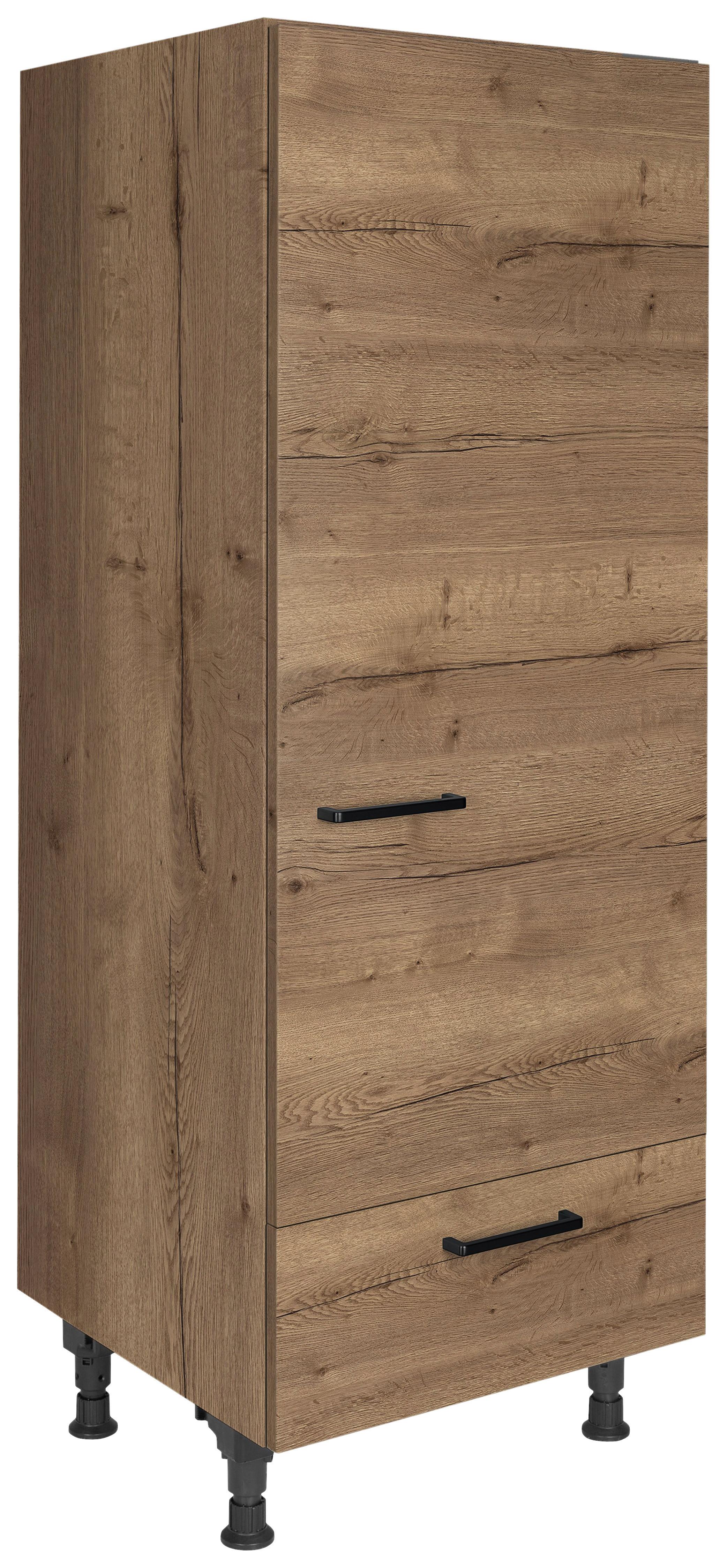 Geräteumbauschrank Structura Eiche dunkel - Eiche dunkel/Schwarz, MODERN, Holzwerkstoff/Metall (60/168/58cm) - Nobilia